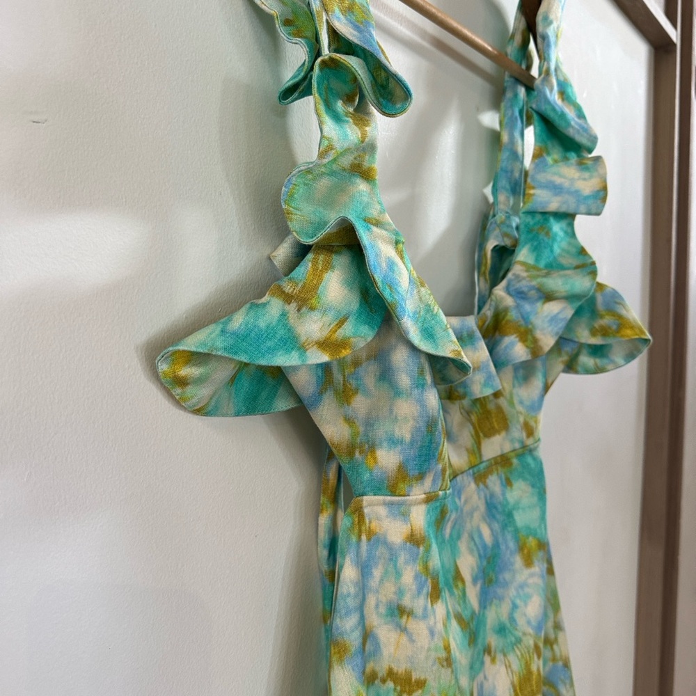 NWT Zimmermann High Tide Frill Midi Dress (US8) - Picture 2 of 9